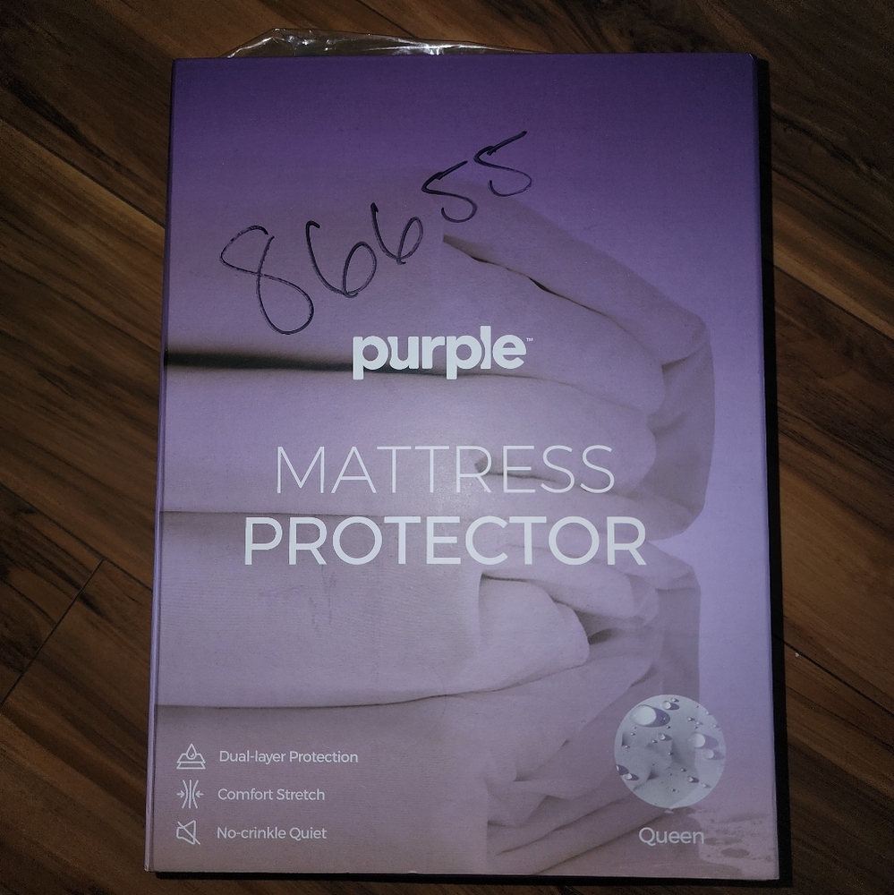 Dual Layer, Stretch Purple Mattress Protector - queen